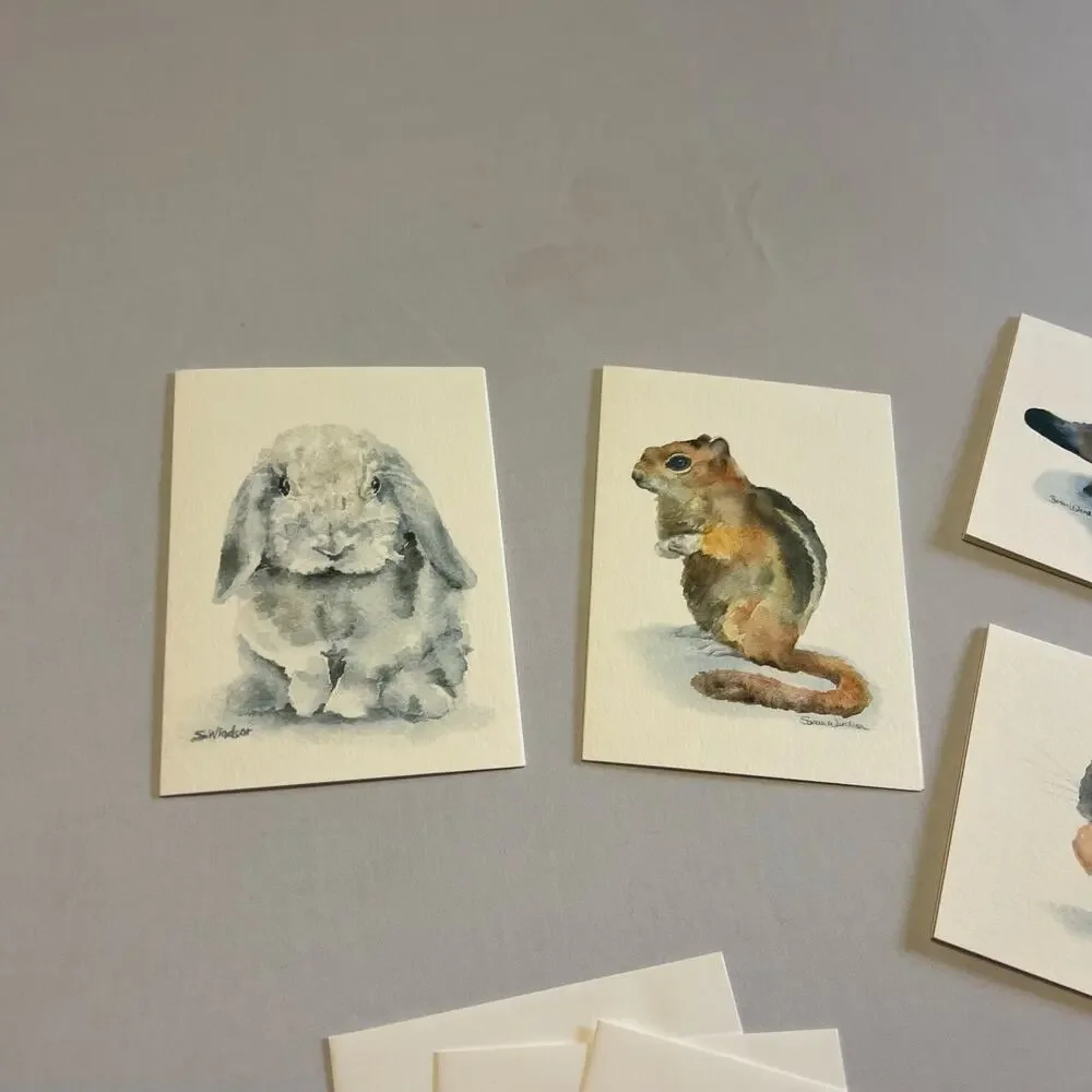 Susan Windsor | Fine Art Animal Print Stationery Set - 4 Blank Cards